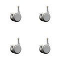 Service Caster 2 Inch MRI Safe Casters with Brakes, 7/16 Inch Grip Ring Stem, Set of 4, SCC, 4PK SCC-GR02S50-TPR-GRY-B-716138-MRI-4